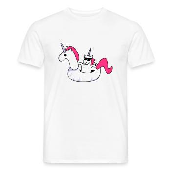 Einhorn im Schwimmeinhorn - Männer T-Shirt - Weiß - Vorne - AI Model Male 178 dark (178cm)