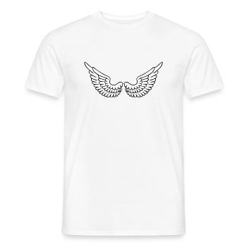 aile d'ange ailes d'oiseau , pilote d'avion - T-shirt homme - blanc - Devant - AI Model Male 178 dark (178cm)