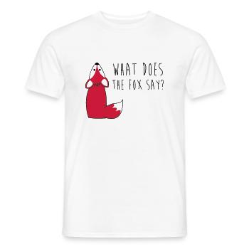 What does the fox say? - Men's T-Shirt - white - Front - AI Model Male 178 dark (178cm)