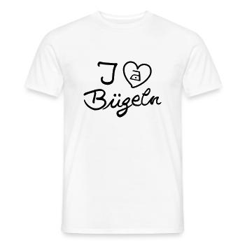I love Bügeln - Männer T-Shirt - Weiß - Vorne - AI Model Male 178 dark (178cm)