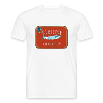 BOÎTE DE SARDINES DE QUALITÉ - T-shirt homme - blanc - Devant - AI Model Male 178 dark (178cm)