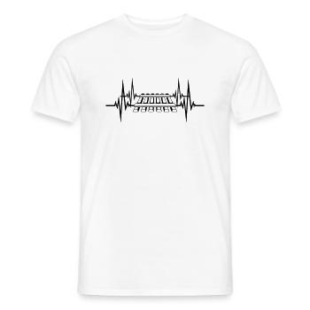 Herzschlag Puls Gleis - Männer T-Shirt - Weiß - Vorne - AI Model Male 178 dark (178cm)