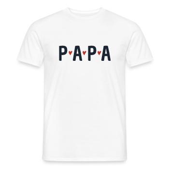 papa coeur - T-shirt homme - blanc - Devant - AI Model Male 178 dark (178cm)