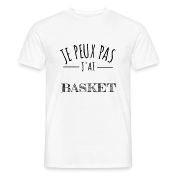 je peux pas j’ai basket humour joueur sport - T-shirt homme - blanc - Devant - AI Model Male 178 dark (178cm)