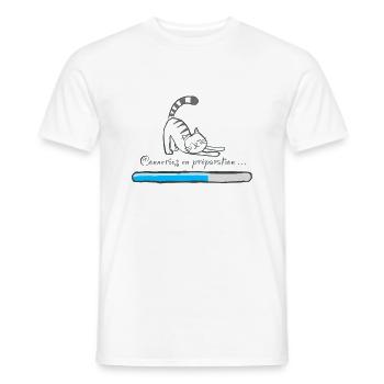 Conneries en préparation - T-shirt homme - blanc - Devant - AI Model Male 178 dark (178cm)