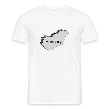Hungary 3D Map - Men's T-Shirt - white - Front - AI Model Male 178 dark (178cm)