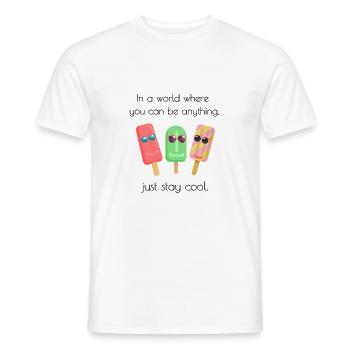 Summer Ice Cream Funny Stay Cool Sunglasses - Men's T-Shirt - white - Front - AI Model Male 178 dark (178cm)