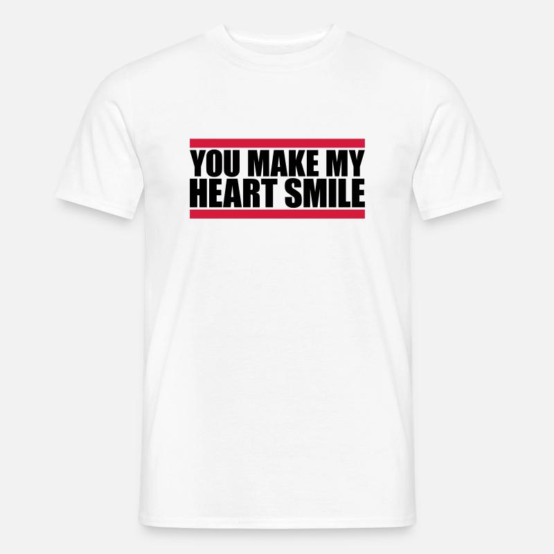 make my heart smile - Männer T-Shirt - Weiß