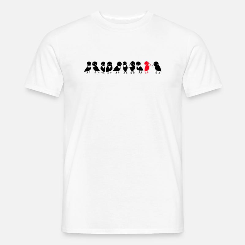 Vogelreihe Raben - Männer T-Shirt - Weiß