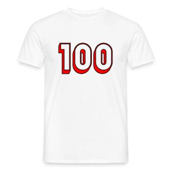 100. 100 JAHRE. 100-jähriges Jubiläum. GEBURTSTAG 100 - Männer T-Shirt - Weiß - Vorne - AI Model Male 178 dark (178cm)