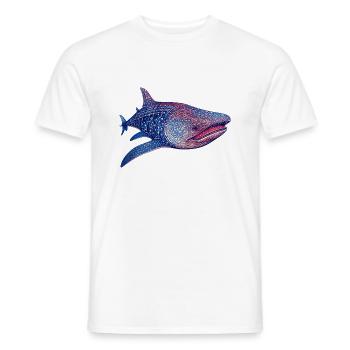 A whale shark is the largest living fish - Men's T-Shirt - white - Front - AI Model Male 178 dark (178cm)