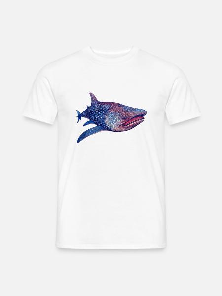 Ein Walhai ist der größte lebende Fisch - Männer T-Shirt - Weiß