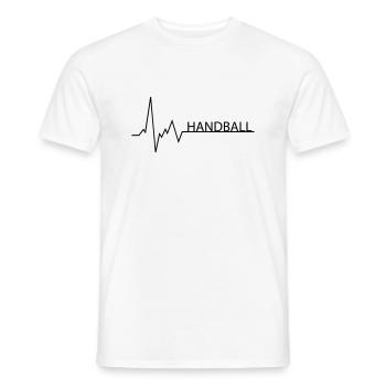 Heartbeat Handball ECG - T-shirt homme - blanc - Devant - AI Model Male 178 dark (178cm)