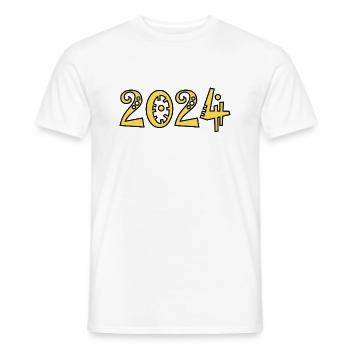 2024. NOËL. ANNEE. ANNIVERSAIRE. RETRAITE. PAPA - T-shirt homme - blanc - Devant - AI Model Male 178 dark (178cm)