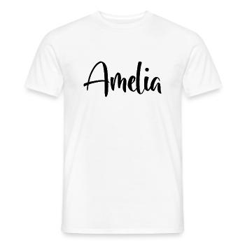 Name - Amelia - Men's T-Shirt - white - Front - AI Model Male 178 dark (178cm)