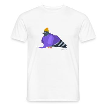 Coole Taube trägt ein T-Shirt - Männer T-Shirt - Weiß - Vorne - AI Model Male 178 dark (178cm)