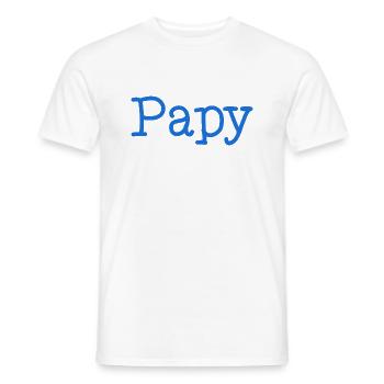 PAPY. FÊTE DES PÈRES. BONNE FÊTE PAPY. JE T'AIME. - T-shirt homme - blanc - Devant - AI Model Male 178 dark (178cm)