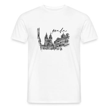 Prag - Männer T-Shirt - Weiß - Vorne - AI Model Male 178 dark (178cm)