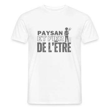 Paysan et fier de l'être - T-shirt homme - blanc - Devant - AI Model Male 178 dark (178cm)