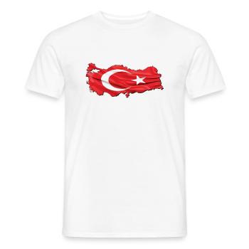 Turquie Türkiye Drapeau en Türkiye Carte - T-shirt homme - blanc - Devant - AI Model Male 178 dark (178cm)