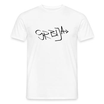 Srbija Schriftzug - Männer T-Shirt - Weiß - Vorne - AI Model Male 178 dark (178cm)