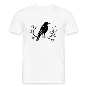 Corbeau sur branche – Style d’Halloween - T-shirt homme - blanc - Devant - AI Model Male 178 dark (178cm)
