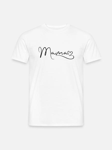 Mama Schrift mit Herz - Männer T-Shirt - Weiß