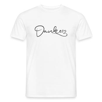 Danke Schrift mit Herz - Männer T-Shirt - Weiß - Vorne - AI Model Male 178 dark (178cm)