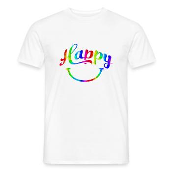 happy quotes positive quote cute love positivity - Men's T-Shirt - white - Front - AI Model Male 178 dark (178cm)