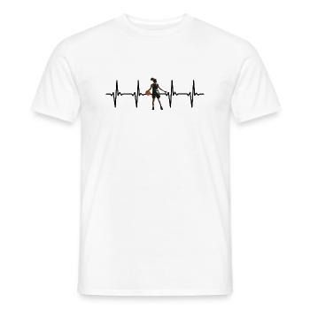 I love Basketball Heartbeat Pulse - Fitness Design - Männer T-Shirt - Weiß - Vorne - AI Model Male 178 dark (178cm)
