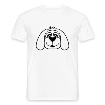 Visage de chien Petit chiot heureux Animal de compagnie - T-shirt homme - blanc - Devant - AI Model Male 178 dark (178cm)