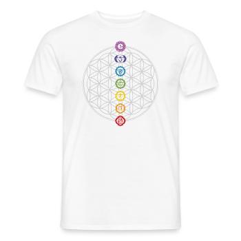 Fleur de Vie & Chakras - T-shirt homme - blanc - Devant - AI Model Male 178 dark (178cm)
