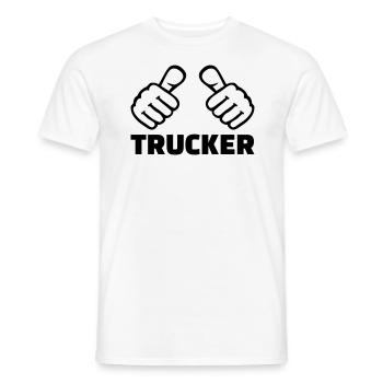 Trucker - T-shirt homme - blanc - Devant - AI Model Male 178 dark (178cm)