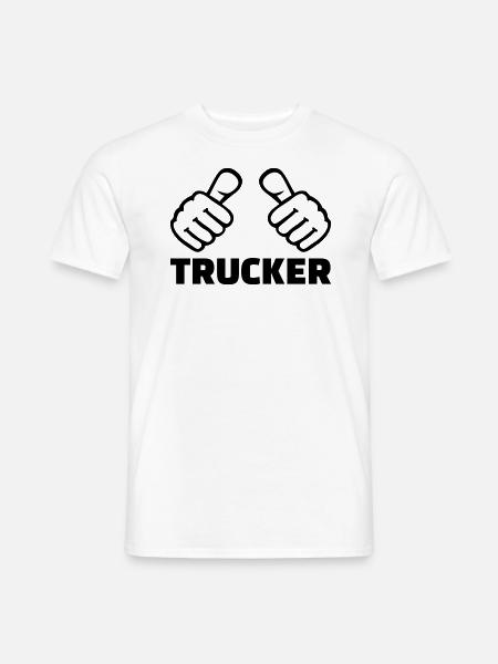 Trucker - Männer T-Shirt - Weiß