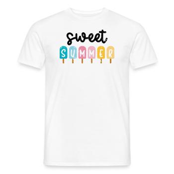 ICE SUMMER SWEET TRAVEL HOLIDAY BEACH PALM LAKE MOTIF - Men's T-Shirt - white - Front - AI Model Male 178 dark (178cm)