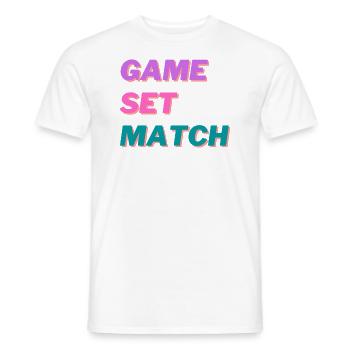 Game Set Match - Retro Slogan - Men's T-Shirt - white - Front - AI Model Male 178 dark (178cm)