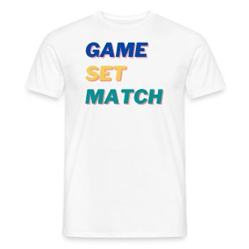 Game Set Match - Retro Slogan - Men's T-Shirt - white - Front - AI Model Male 178 dark (178cm)