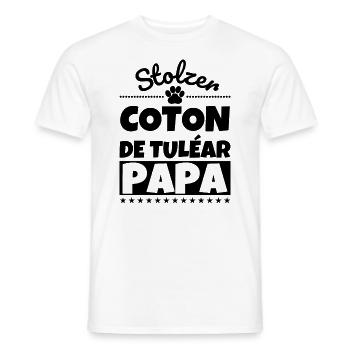 Coton de Tuléar lustig Herrchen Hund - Männer T-Shirt - Weiß - Vorne - AI Model Male 178 dark (178cm)