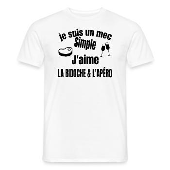 bidoche et apéro - T-shirt homme - blanc - Devant - AI Model Male 178 dark (178cm)
