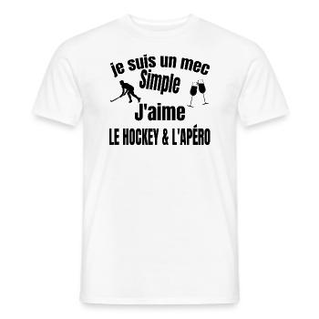 hockey et apéro - T-shirt homme - blanc - Devant - AI Model Male 178 dark (178cm)