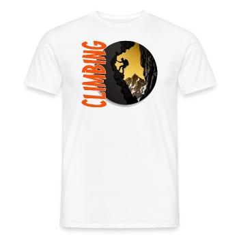 A CLIMBING CLIMBING MOUNTAIN CLIMBER NATURE - Men's T-Shirt - white - Front - AI Model Male 178 dark (178cm)