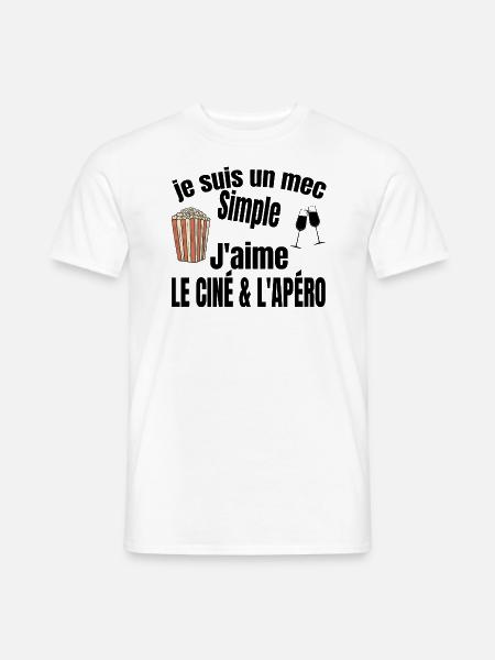ciné et apéro - T-shirt homme - blanc