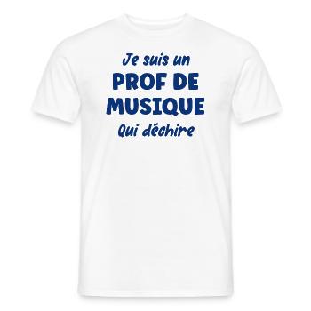 Je suis un prof de musique - T-shirt homme - blanc - Devant - AI Model Male 178 dark (178cm)