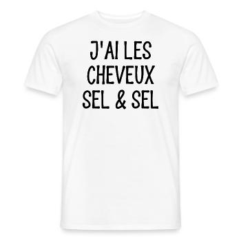 j'ai les cheveux sel et sel - T-shirt homme - blanc - Devant - AI Model Male 178 dark (178cm)