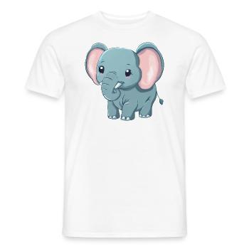 Süßer Grauer Elefant - Afrika - Männer T-Shirt - Weiß - Vorne - AI Model Male 178 dark (178cm)
