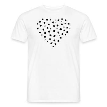 Sterne Herz Retro-Style Retrodesign - Männer T-Shirt - Weiß - Vorne - AI Model Male 178 dark (178cm)