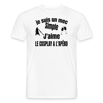 cosplay et apéro - T-shirt homme - blanc - Devant - AI Model Male 178 dark (178cm)