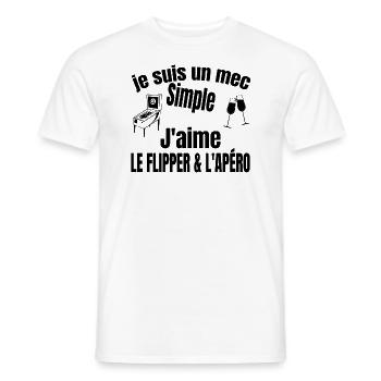 flipper et apéro - T-shirt homme - blanc - Devant - AI Model Male 178 dark (178cm)