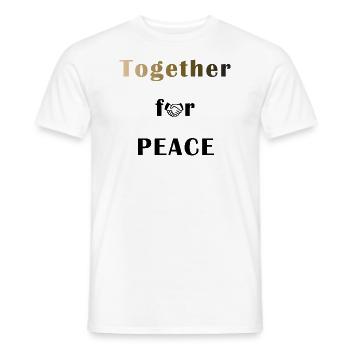 Together for PEACE - Men's T-Shirt - white - Front - AI Model Male 178 dark (178cm)