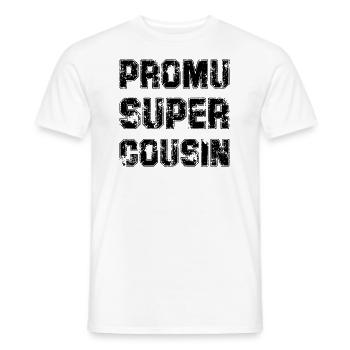 Promu Super Cousin Cadeau Rigolo Homme Cousin - T-shirt homme - blanc - Devant - AI Model Male 178 dark (178cm)